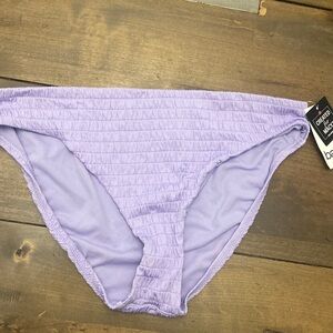 Bar III pucker up lavender haze swim bottoms new‎ size L full coverage